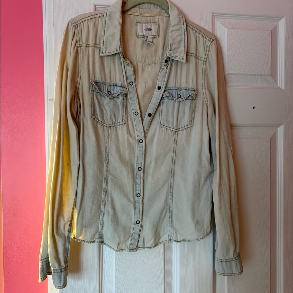 Hollister junior light denim snap-up Shirt